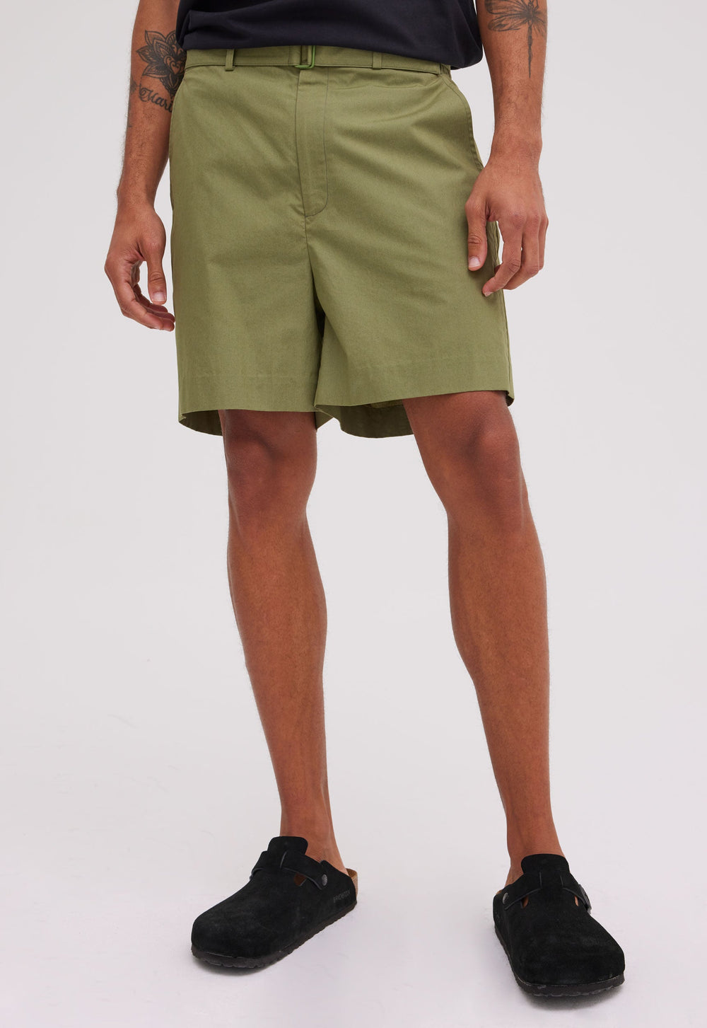 Jac+Jack MILE COTTON SHORT in Pine Needle Green